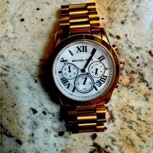 Michael Kors Chronograph Rose Gold-tone White Dial Cooper Women's Watch …